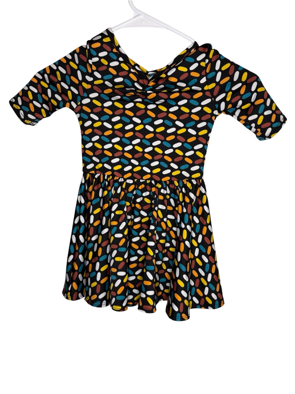 Dot Dot Smile Black Multicolor Confetti Dash Twirl Dress Size 2T